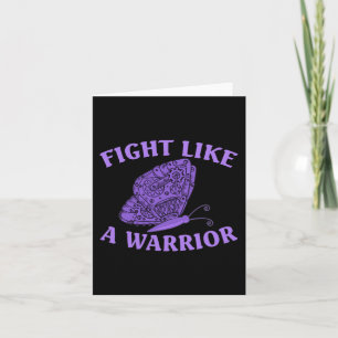 Wear Ribbon Purple Butterfly Warrior Fibromyalgia Card