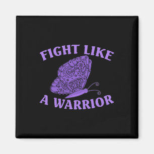 Wear Ribbon Purple Butterfly Warrior Fibromyalgia Magnet