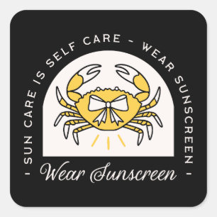 Wear sunscreen apply spf skin cancer prevention square sticker