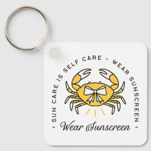 Wear sunscreen apply spf sun protection reminder key ring
