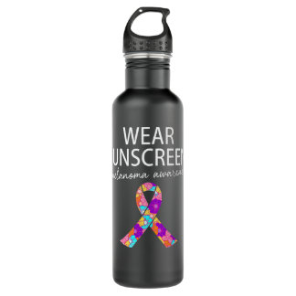 Wear Sunscreen Funny Melanoma Skin Cancer  710 Ml Water Bottle