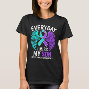 Wear Teal &amp; Purple I Miss My Son Suicide Preve T-Shirt