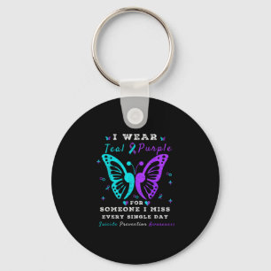 Wear teal & purple prevention awareness key ring