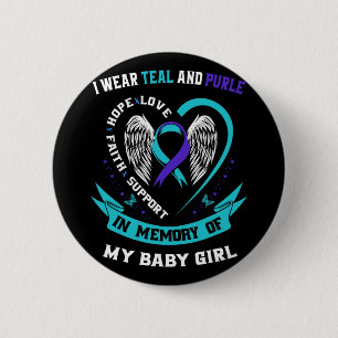 Wear Teal And Purple Baby Suicide Prevention 6 Cm Round Badge