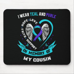 Wear Teal And Purple For Cousin Awareness Love Mouse Pad