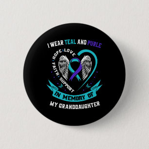 Wear Teal And Purple For Granddaughter Suicide Awa 6 Cm Round Badge