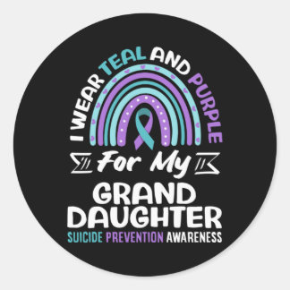 Wear Teal And Purple For Granddaughter Suicide Classic Round Sticker