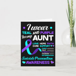Wear Teal And Purple For My Aunt Suicide Preventio Card