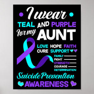 Wear Teal And Purple For My Aunt Suicide Preventio Poster