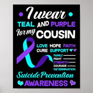 Wear Teal And Purple For My Cousin Suicide Prevent Poster