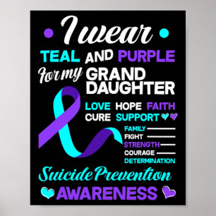 Wear Teal And Purple For My Grandaughter Suicide P Poster