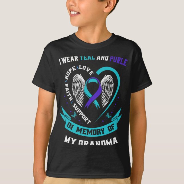 Wear Teal And Purple For My Grandma Suicide Awaren T-Shirt (Front)