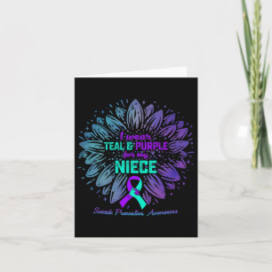 Wear Teal And Purple For Niece Suicide Prevention Card