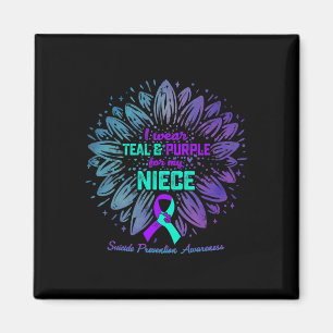 Wear Teal And Purple For Niece Suicide Prevention Magnet