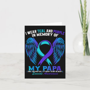 Wear Teal And Purple For Papa Awareness Shirt Card