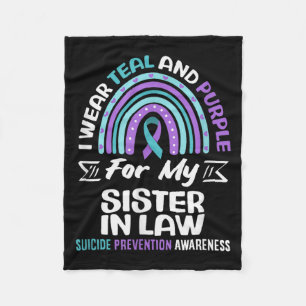 Wear Teal And Purple For Sister In Law Prevention Fleece Blanket