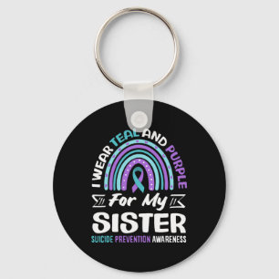 Wear Teal And Purple For Sister Prevention Design Key Ring