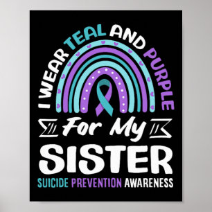 Wear Teal And Purple For Sister Prevention Design Poster