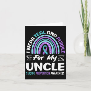 Wear Teal And Purple For Uncle Prevention Design Card