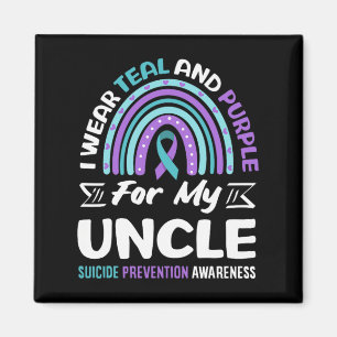 Wear Teal And Purple For Uncle Prevention Design Magnet