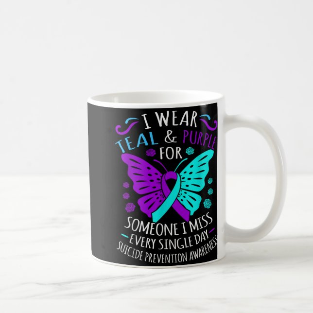 Wear Teal And Purple Happy Suicide Awareness Sup  Coffee Mug (Right)