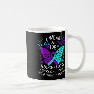 Wear Teal And Purple Happy Suicide Awareness Suppo Coffee Mug