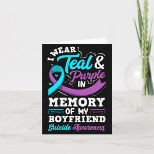 Wear Teal And Purple In Memory Of Boyfriend Long Card