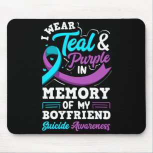 Wear Teal And Purple In Memory Of Boyfriend Long Mouse Pad