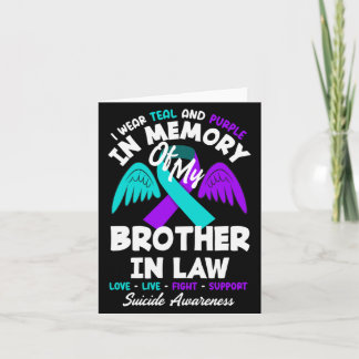 Wear Teal And Purple In Memory Of Brother In Law Card
