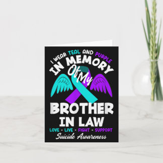 Wear Teal And Purple In Memory Of Brother In Law Card