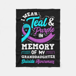 Wear Teal And Purple In Memory Of Granddaughter Fleece Blanket