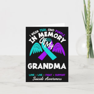 Wear Teal And Purple In Memory Of Grandma Design Card