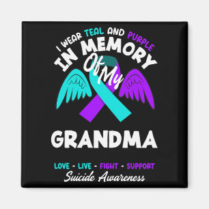 Wear Teal And Purple In Memory Of Grandma Design Magnet