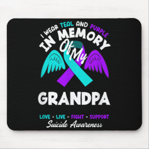 Wear Teal And Purple In Memory Of Grandpa Design Mouse Pad