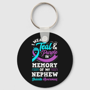 Wear Teal And Purple In Memory Of Nephew Premium Key Ring