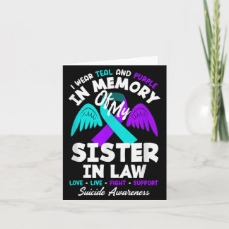 Wear Teal And Purple In Memory Of Sister In Law Card