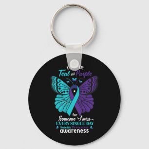 Wear Teal And Purple Suicide Awareness Mental Heal Key Ring