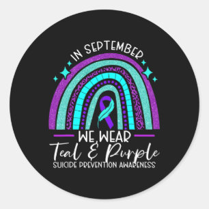 Wear Teal And Purple Suicide Prevention Awareness Classic Round Sticker