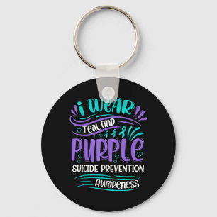 Wear Teal And Purple Suicide Prevention Awareness Key Ring