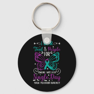 Wear Teal And Purple Suicide Prevention Awareness  Key Ring