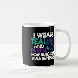 Wear Teal And Purple Support Suicide Awareness 1  Coffee Mug