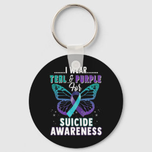Wear Teal And Purple Support Suicide Awareness Key Ring