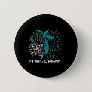 Wear Teal For Post Traumatic Stress Disorder Aware 6 Cm Round Badge