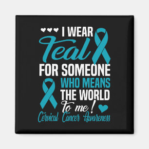 Wear Teal For Someone Who Means World To Me Cervic Magnet