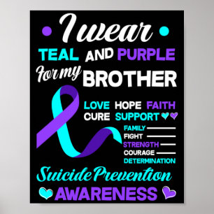 Wear Teal Purple For Brother Prevention Poster