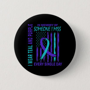 Wear Teal Purple For Someone I Miss Suicide Awaren 6 Cm Round Badge