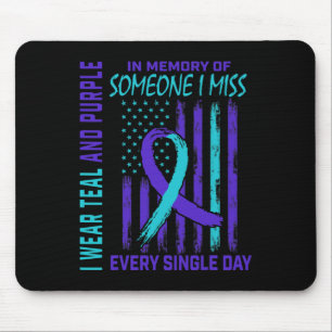 Wear Teal Purple For Someone I Miss Suicide Awaren Mouse Pad