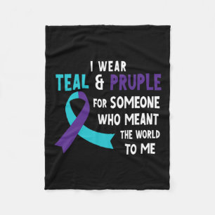 Wear Teal Purple For Someone Suicide Prevention Aw Fleece Blanket