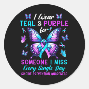 Wear Teal Purple For Someone Suicide Prevention Classic Round Sticker