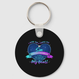 Wear Teal Purple For Son Prevention Awareness Key Ring